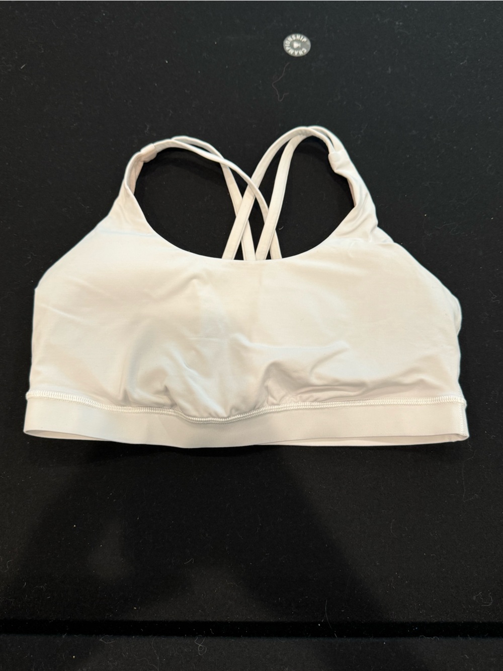 lululemon athletica strappy sports bra in light beige